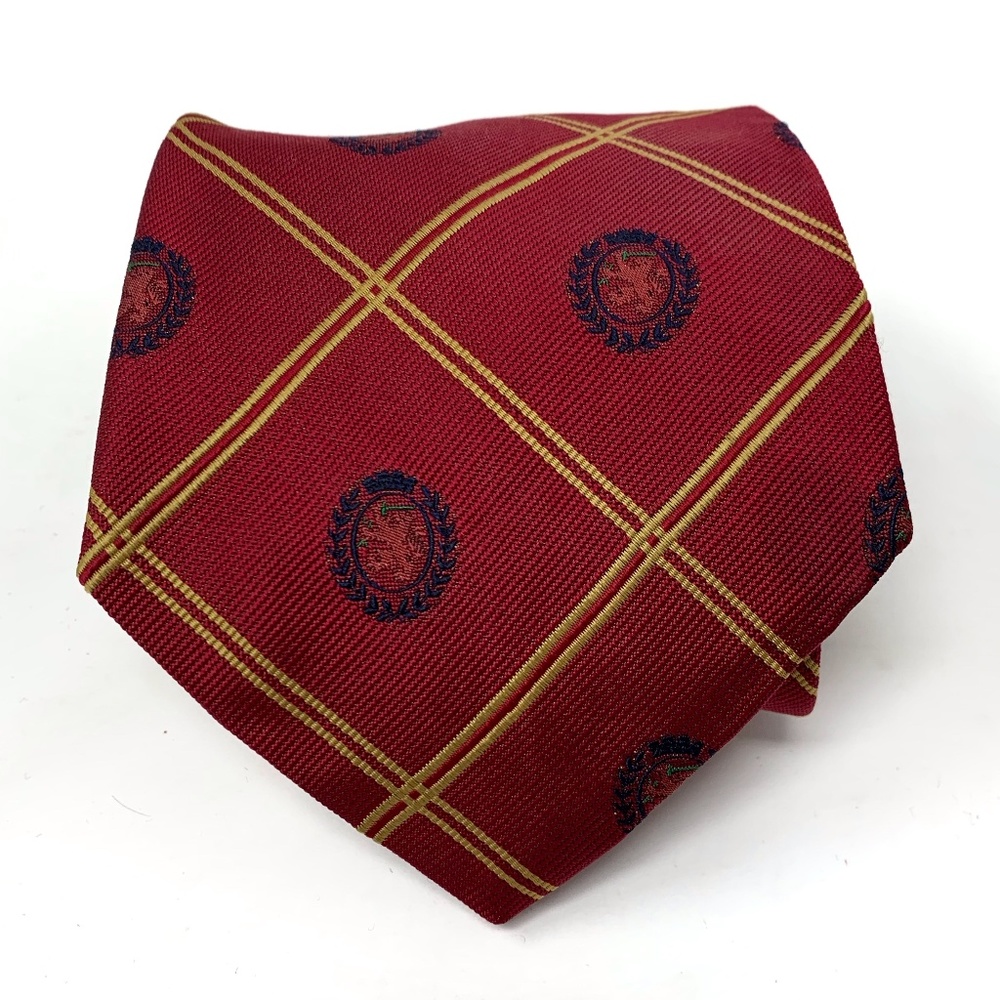[3 for $15] Tommy Hilfiger Classic Logo Grids Tie 100% Silk Preppy
